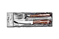 Bora 729 G Gül Saplı Çatal ve Bıçak Set