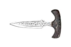 Bora Push Dagger Stabilize Saplı Gravürlü Bıçak