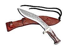 Bora 512 BG Kukri Geyik Boynuzu Saplı Gravürlü Bıçak