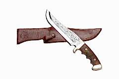 Bora 509 C Black Bear Urlu Ceviz Saplı Gravürlü Bıçak