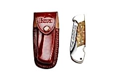 Bora 210 KG Ergonomik Yuvarlak Uçlu Kehribar Saplı Gravürlü Çakı